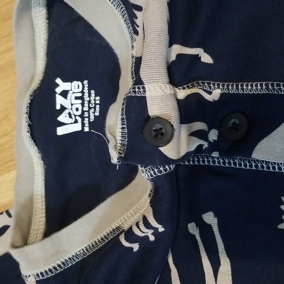 Lazy One blue moose print onesie mens/ unisex XS EUC - Picture 2 of 12